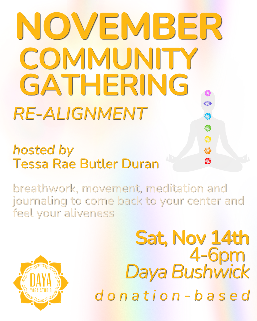 November Community Gathering with Tessa Rae Butler