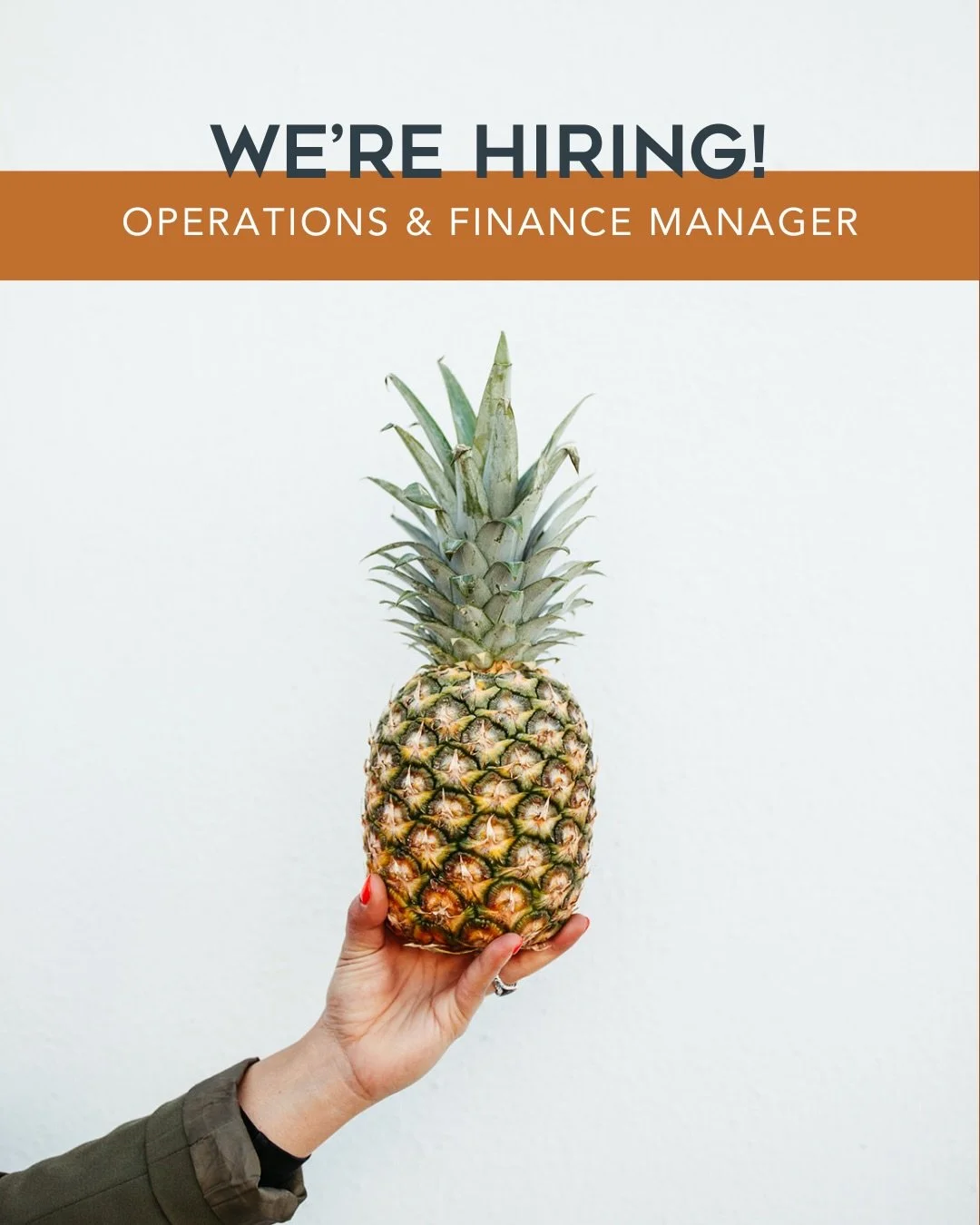 We&rsquo;re hiring! 🍍 We&rsquo;re looking for an Operations &amp; Finance Manager to join our team. Share this with a good fit and learn more at the link in our bio. 

Part-time with potential to transition into full-time. Must be based in Charlesto