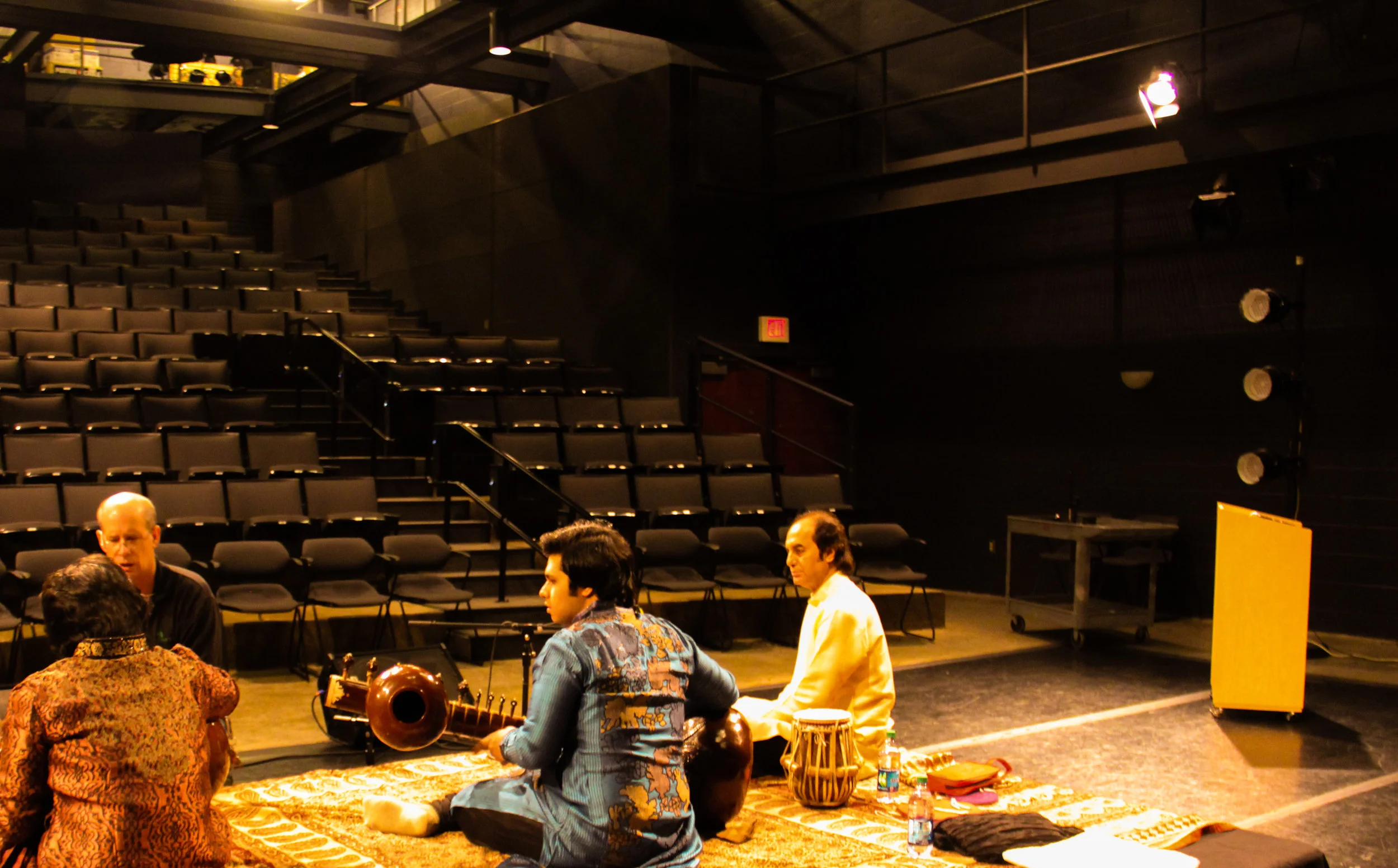 Lakshay & Aayush Mohan during a sound-check at the Abbey Theatre, Dublin, United States