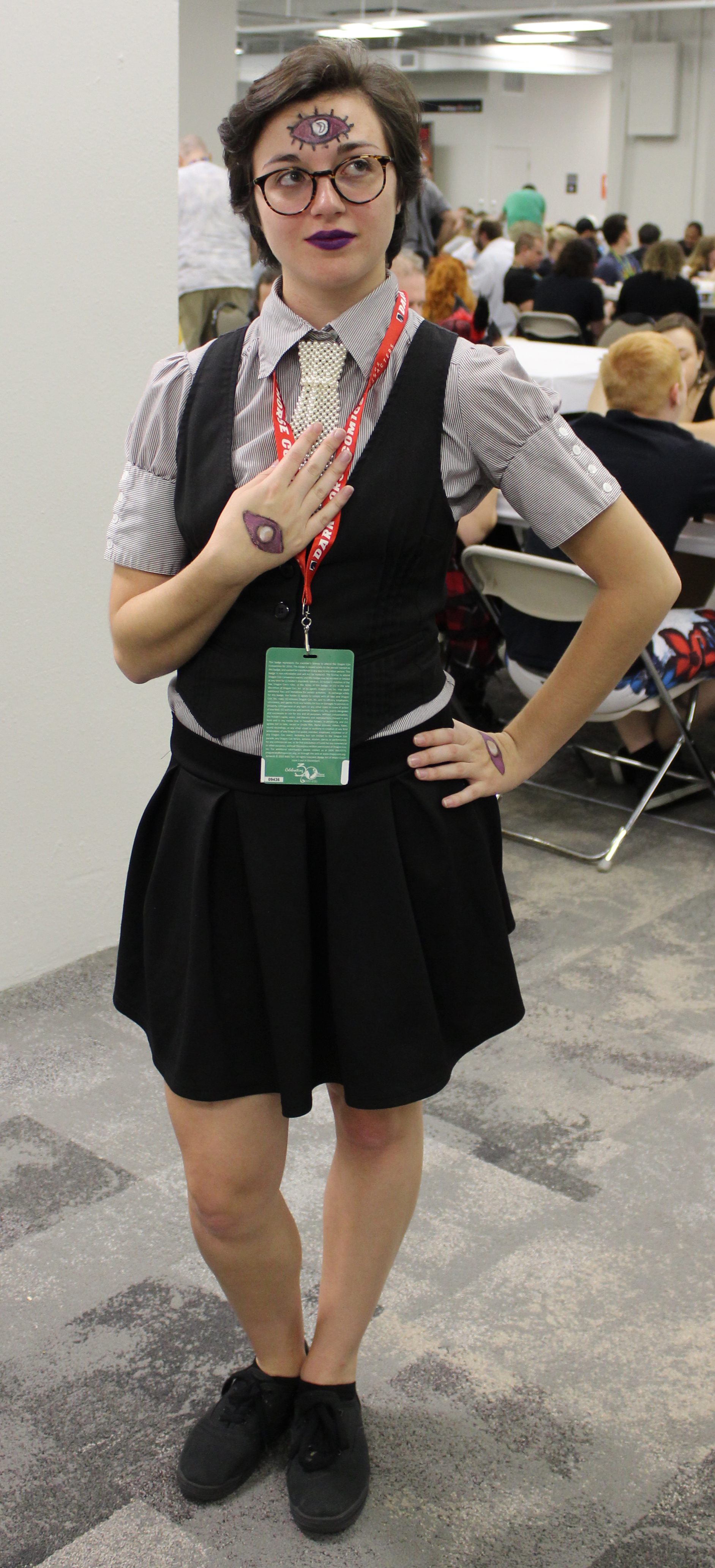 Cosplayer from DragonCon 2016 as a lady version of podcast host, Cecil Palmer.