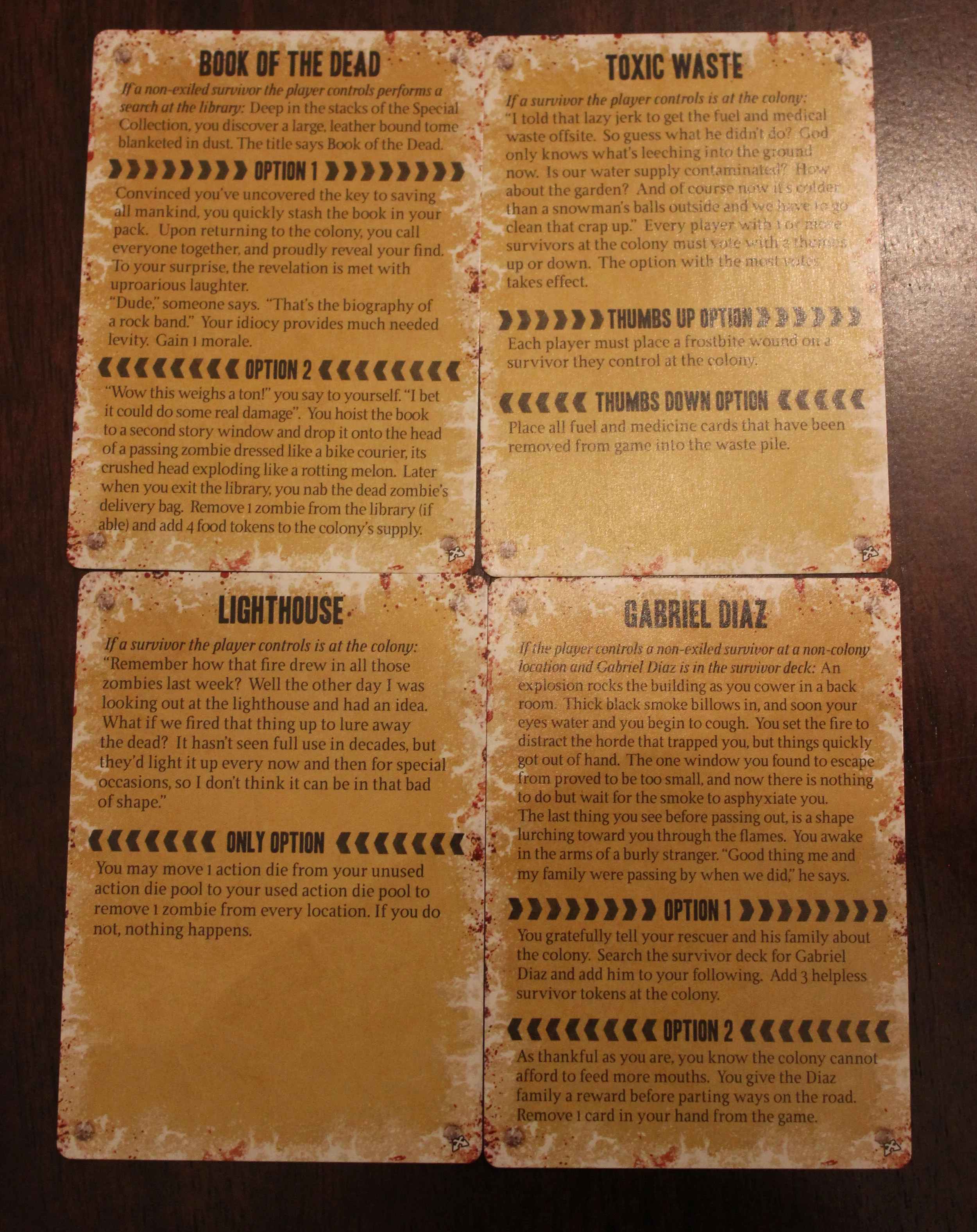 Sample Crossroads cards.