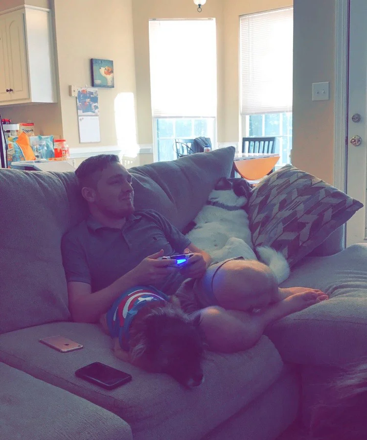 Having two dogs present was crucial to our success.