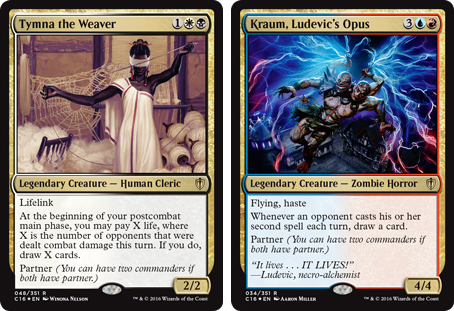 Example of Legendary Creatures with the new "Partner" mechanic.