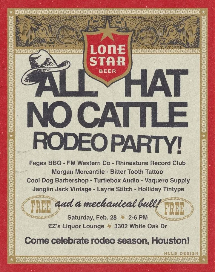 Here&rsquo;s a shot of the details and illustration that went into the newest promo for the @lonestarbeer rodeo activation in Houston 🤠

Also added a little motion 😏

#hulsdesign #texas #marketing