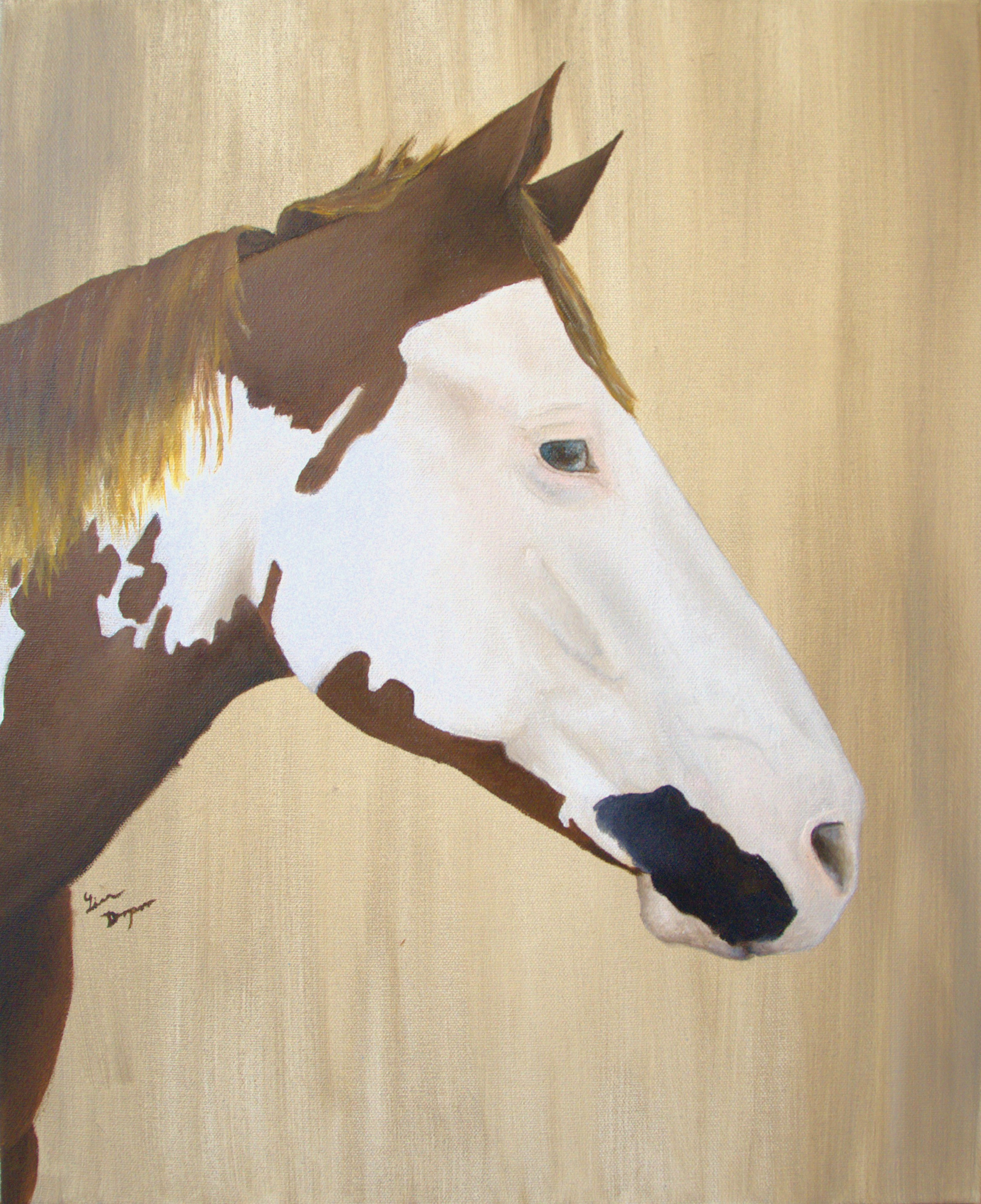 "Gunner", Oil on stretched canvas