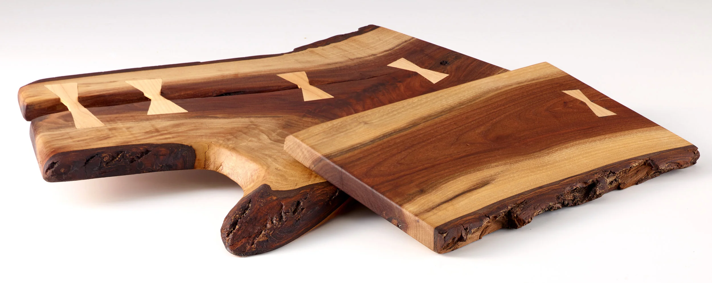 Live Edge Cheeseboards - Black Walnut, Maple - Appx. 12 x 9 x 3/4" and 6 x 9 x3/4"
