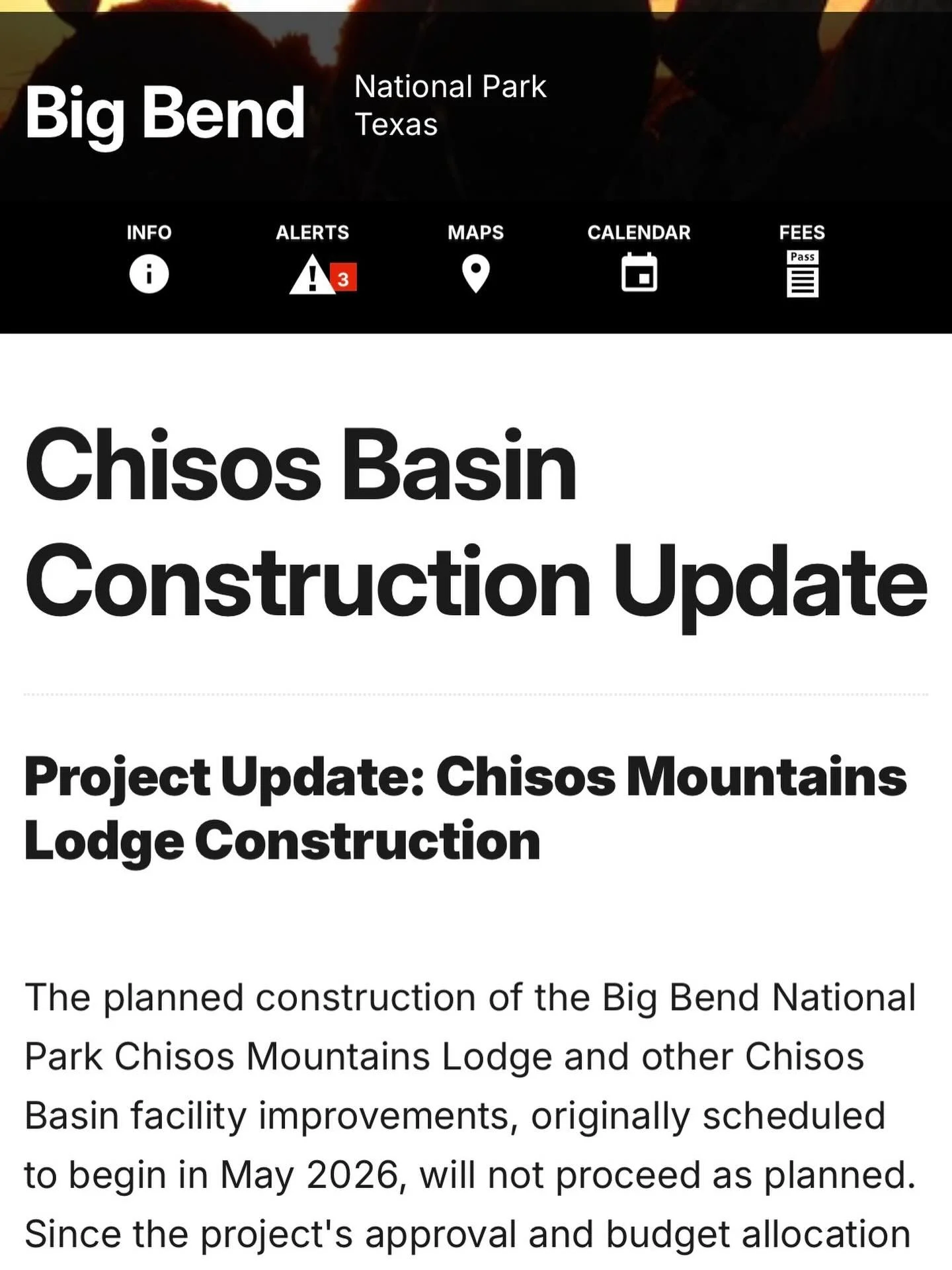 Welp, word is out on the status of Big Bend&rsquo;s lodge project taken on by NPS. In review of the proposed drawings there were a lot of easy items to edit out of scope, but it wasn&rsquo;t our project. Our work around and now in the existing lodge 