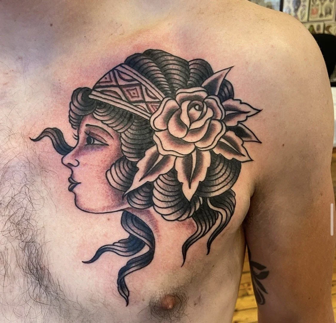 Gypsy Head Tattoo Flash