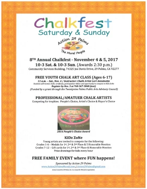 29 Palms ChalkFest - featured with www.Rent29.com