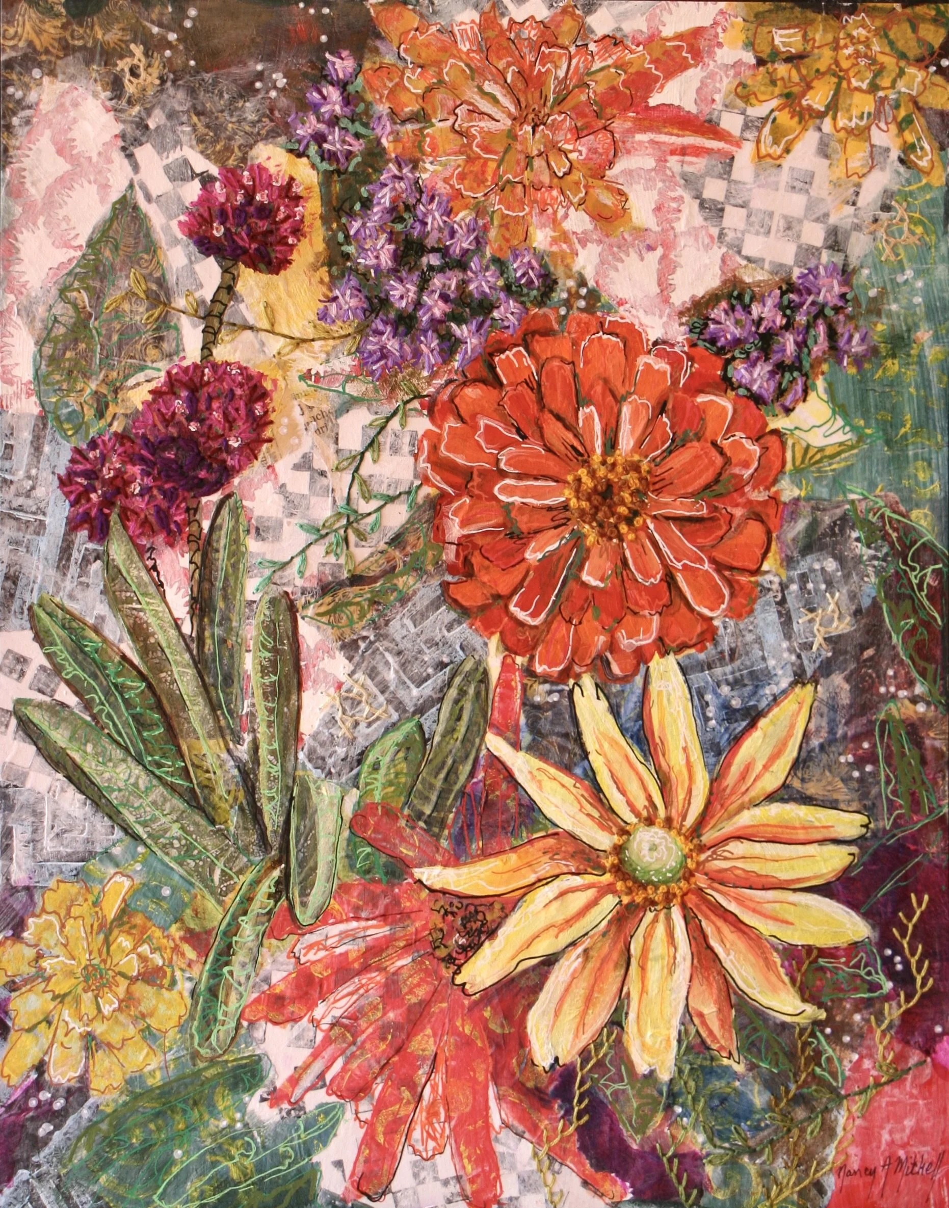 Zinnias in the Garden