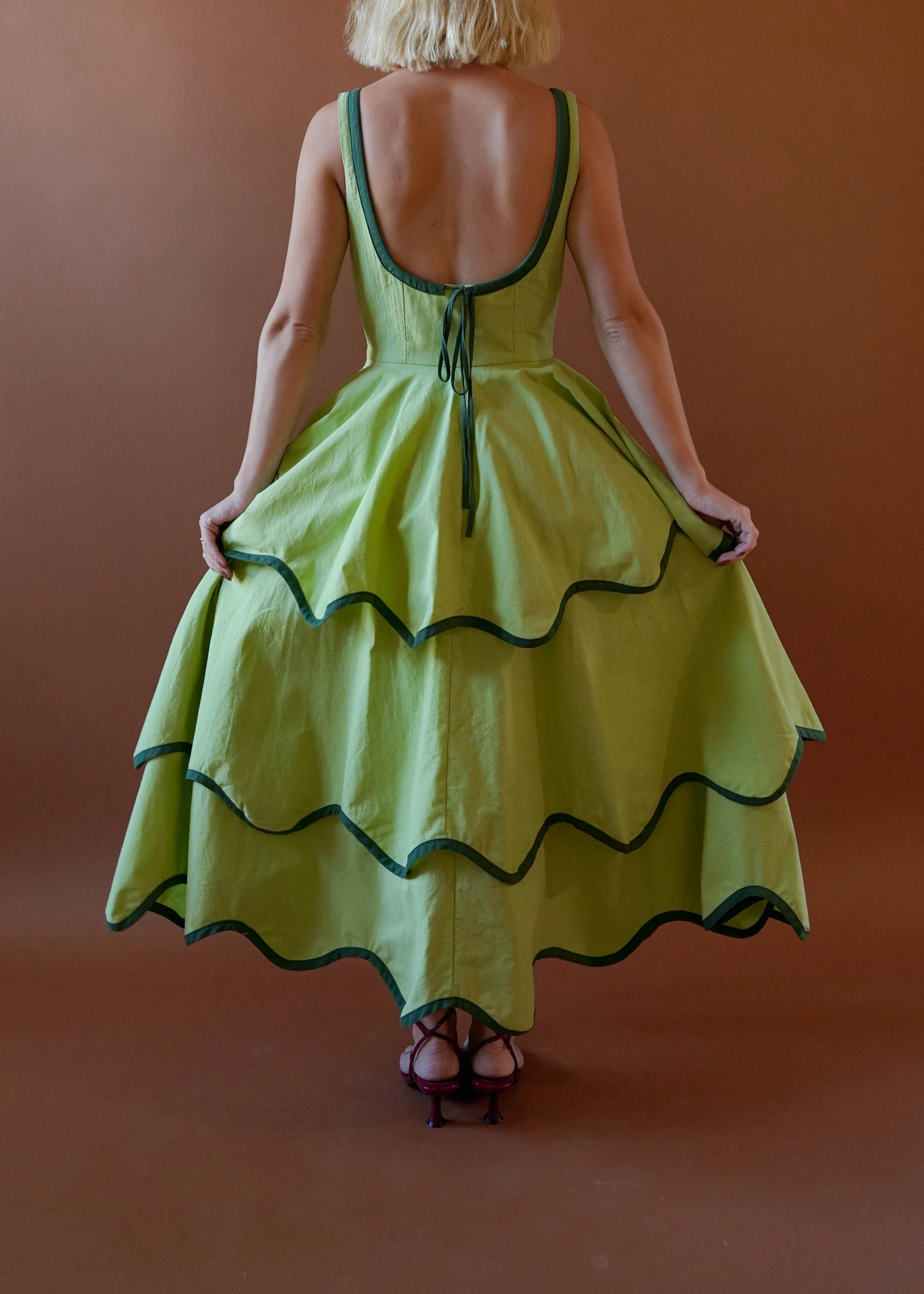green emerald velvet dress Maliparmi main image 0