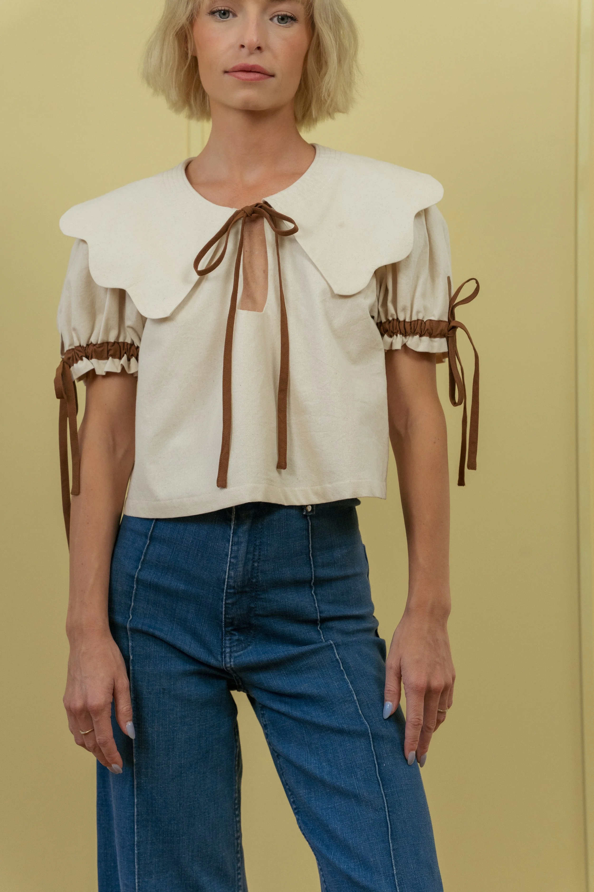 The Alli Blouse in Natural - PRE-ORDER