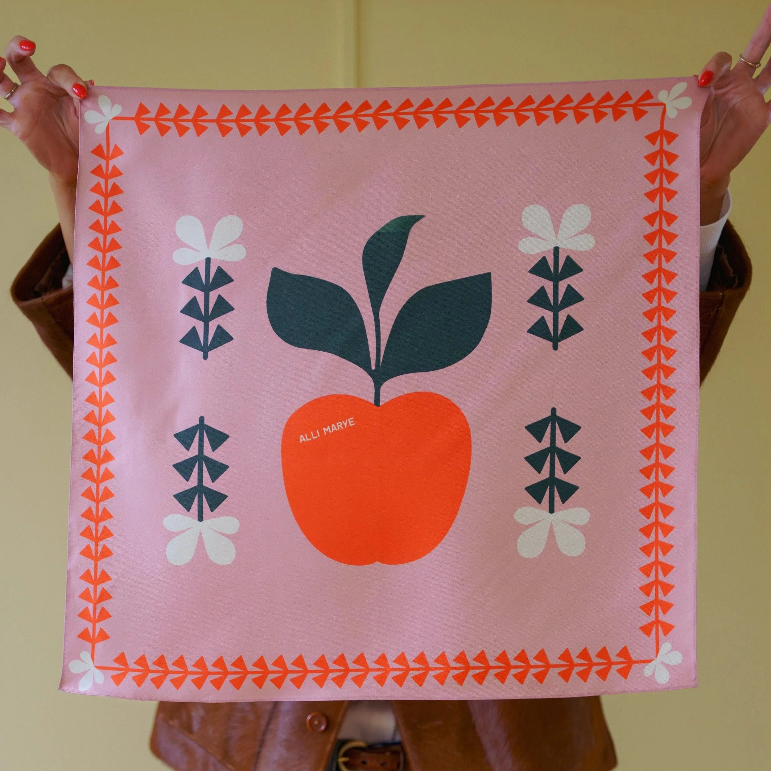 The Apple Blossom Silk Scarf in Pink - PREORDER