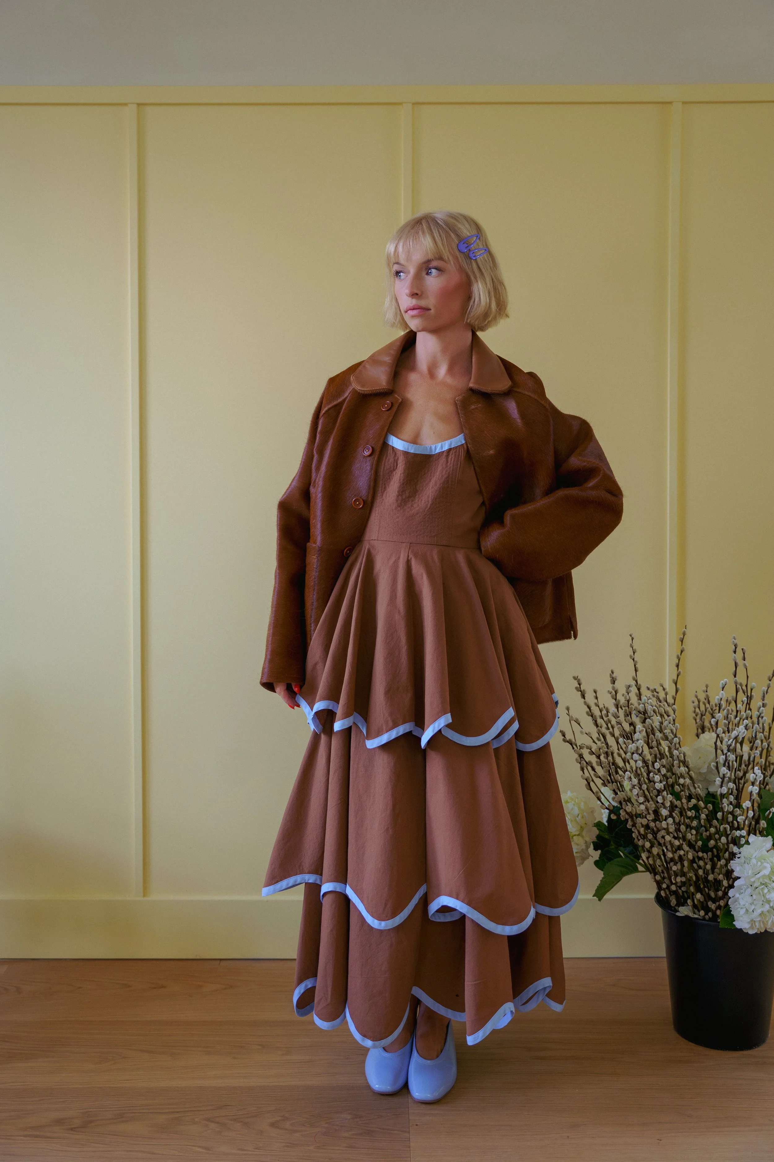 brown dress shors HELLO MOLLY Flowers Of The Sun Dress Blue main image 1