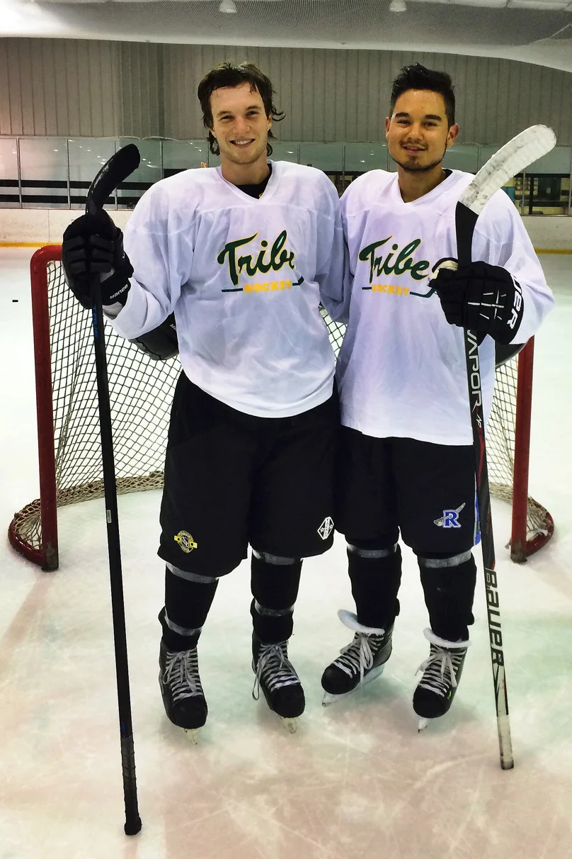 Pictured: Forwards George Andros '19 and Alex Hayes '19