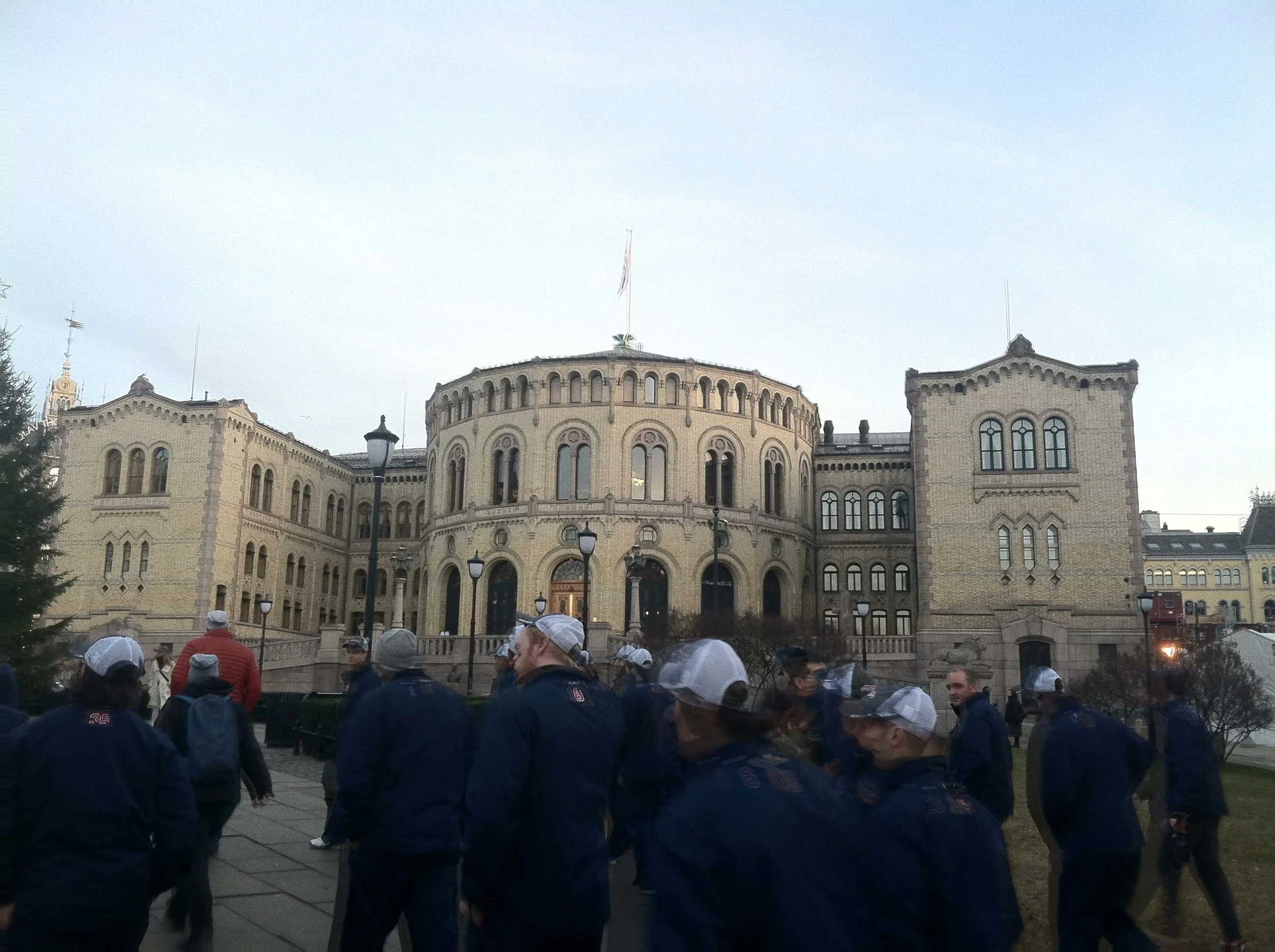 W&M senior Julian Kell and the ACHA team in Oslo, Norway. (Photo courtesy Julian Kell)