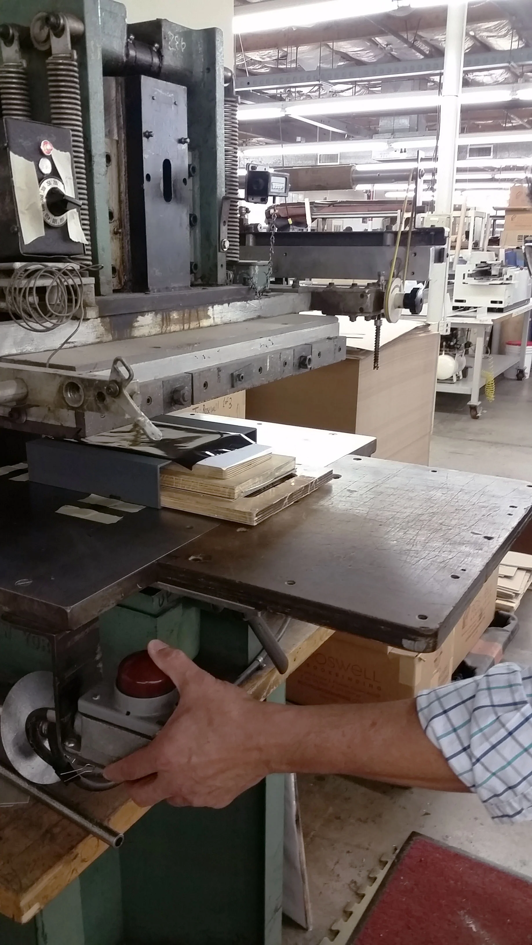 Embossing the slip case. 