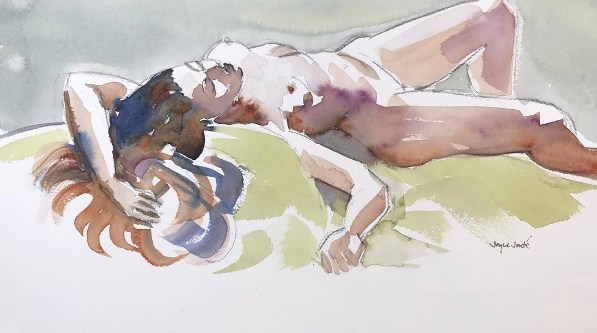Figure painting from an Arcata Life Drawing Circle session. 