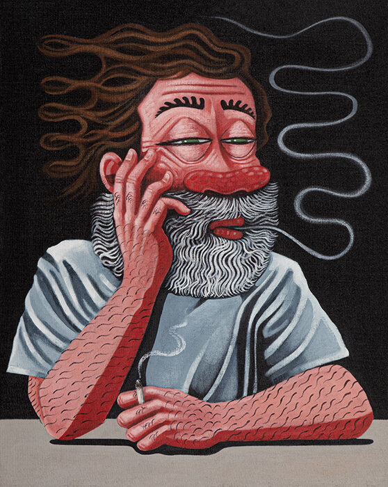  What a Long Strange Trip it's Been (Him), 2021   Acrylic on linen over panel   30 x 24 inches 