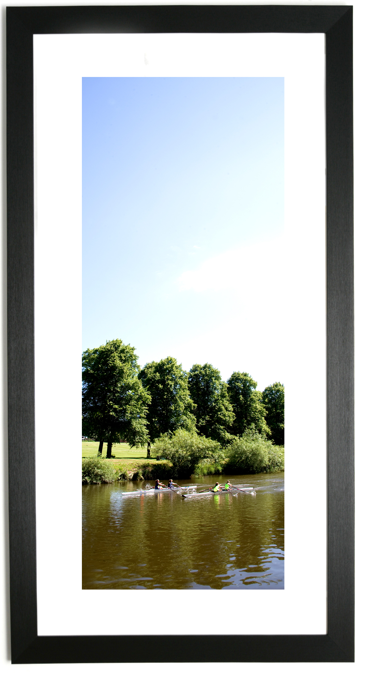 Framed prints of Shrewsbury. Shrewsbury Vertical. Severn Rowers.