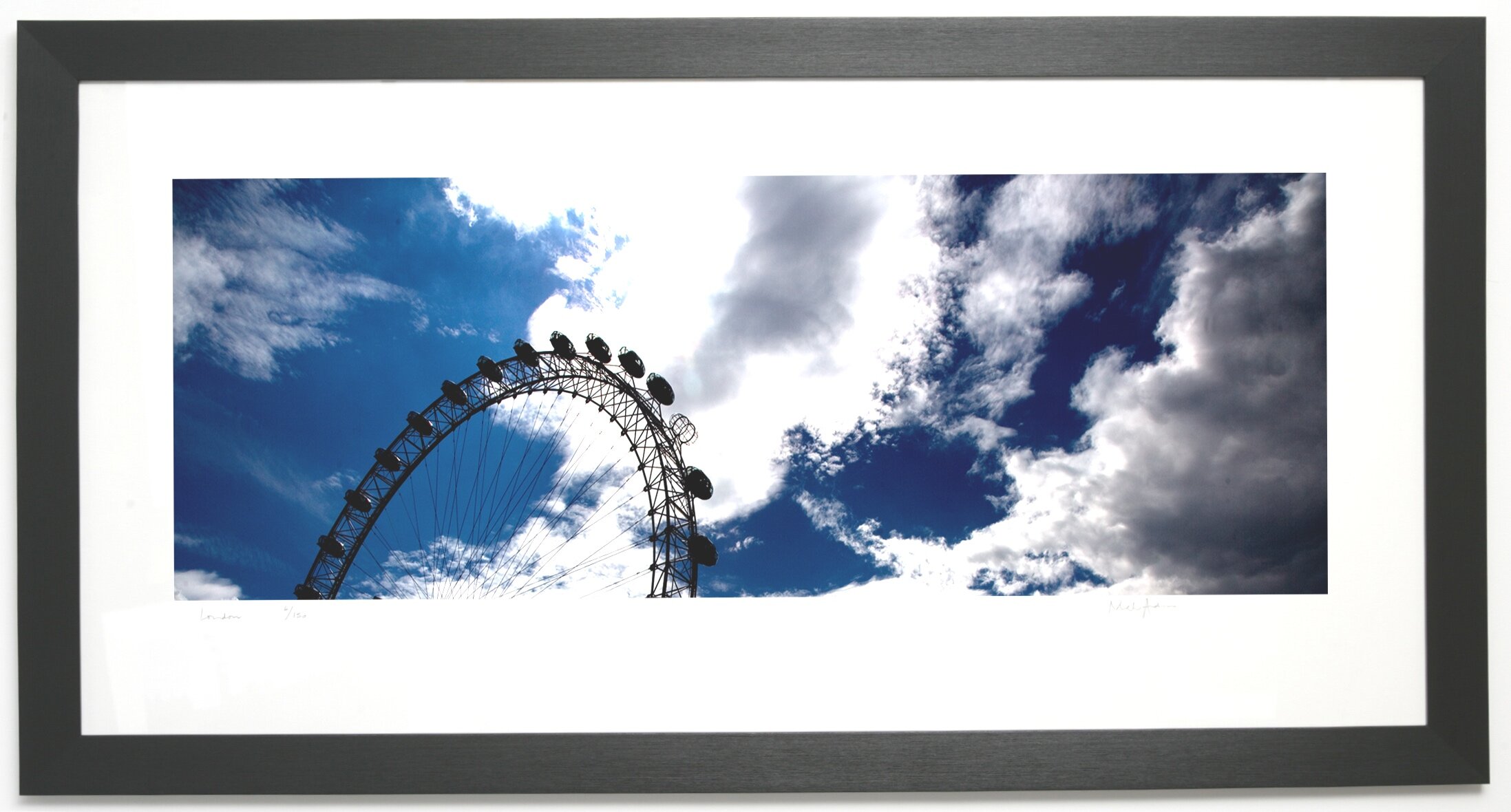 Framed print of London. Millennium Wheel Panoramic