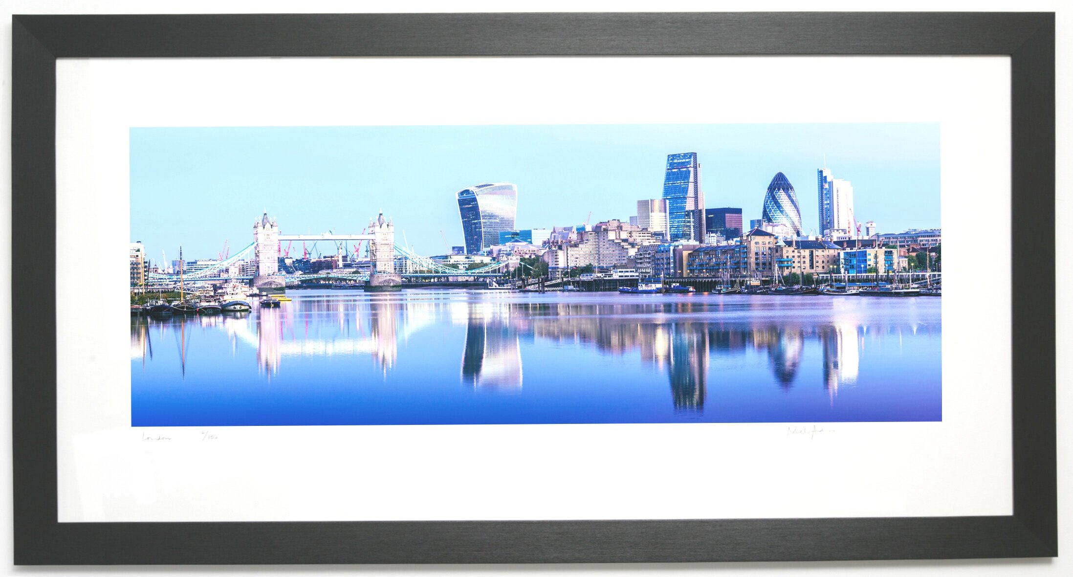 Framed print of London. Tower Bridge and The City Twilight Skyline