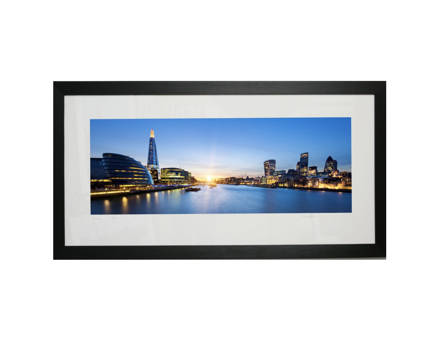 Colur print of Shard, Mayors, at sunset.