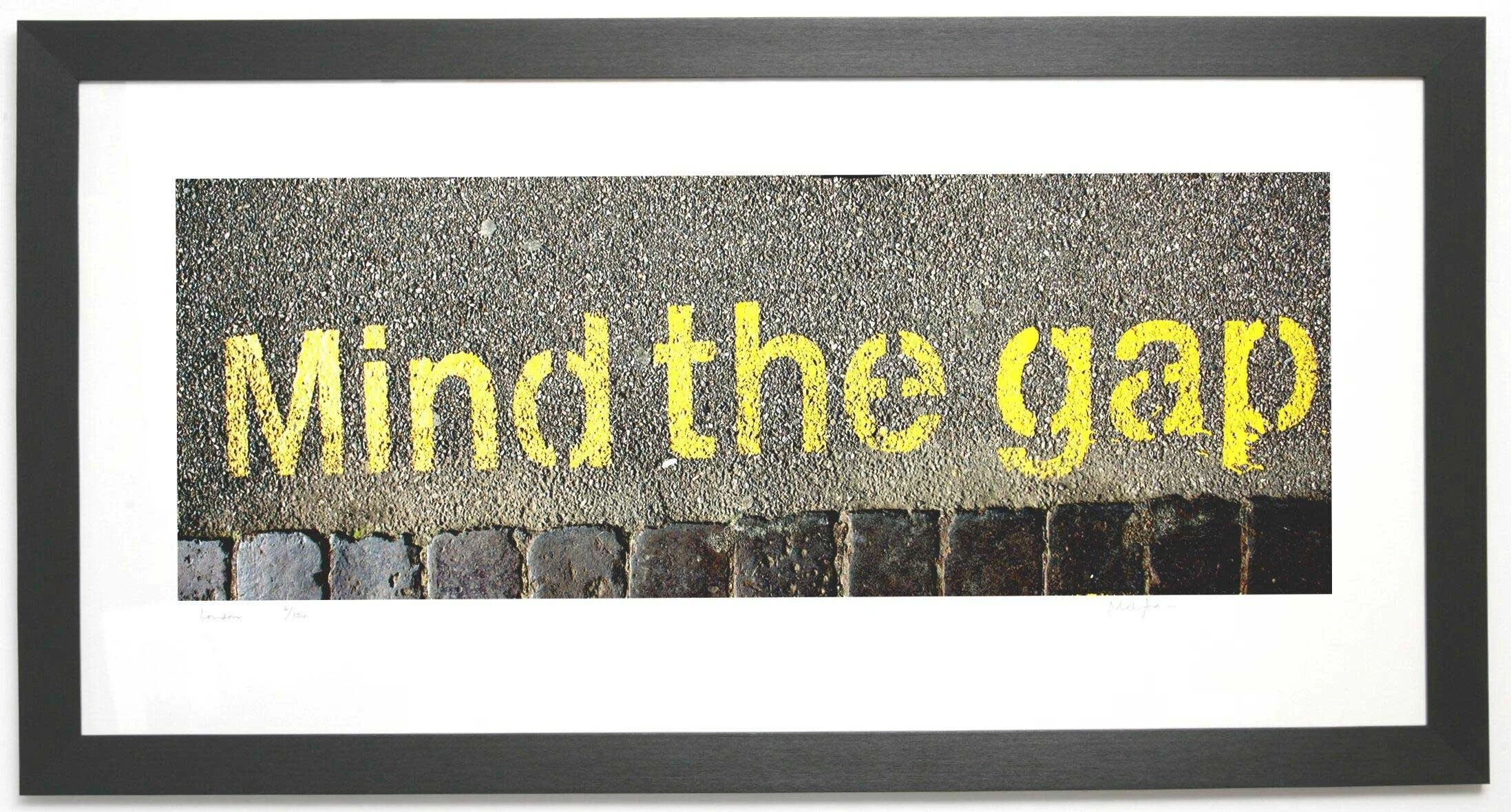 Framed print of London. Mind the Gap Panoramic