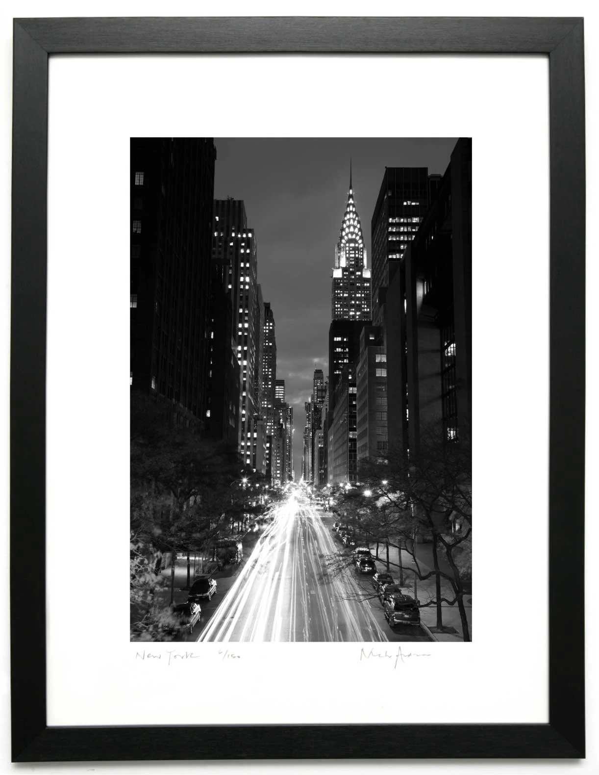 Framed black and white prints of New York