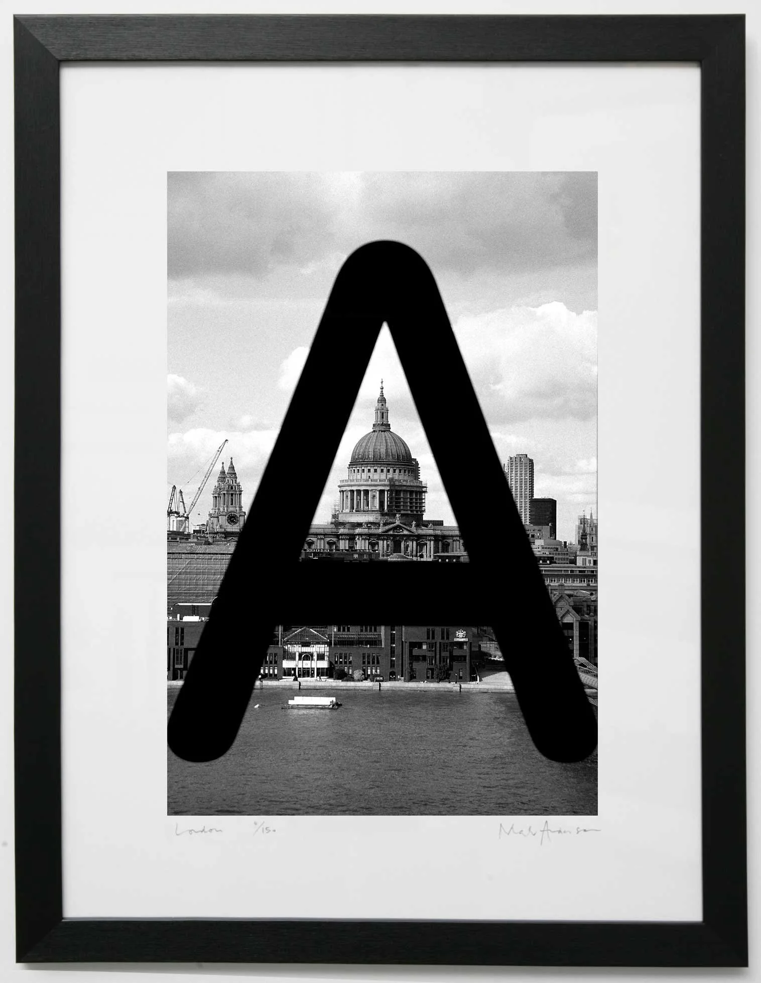 Black and white print of St Paul's Cathedral from Tate Gallery