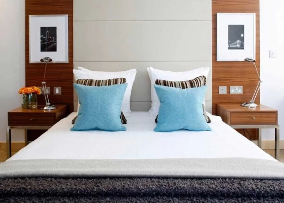 Prints of London framed in sets in a London hotel