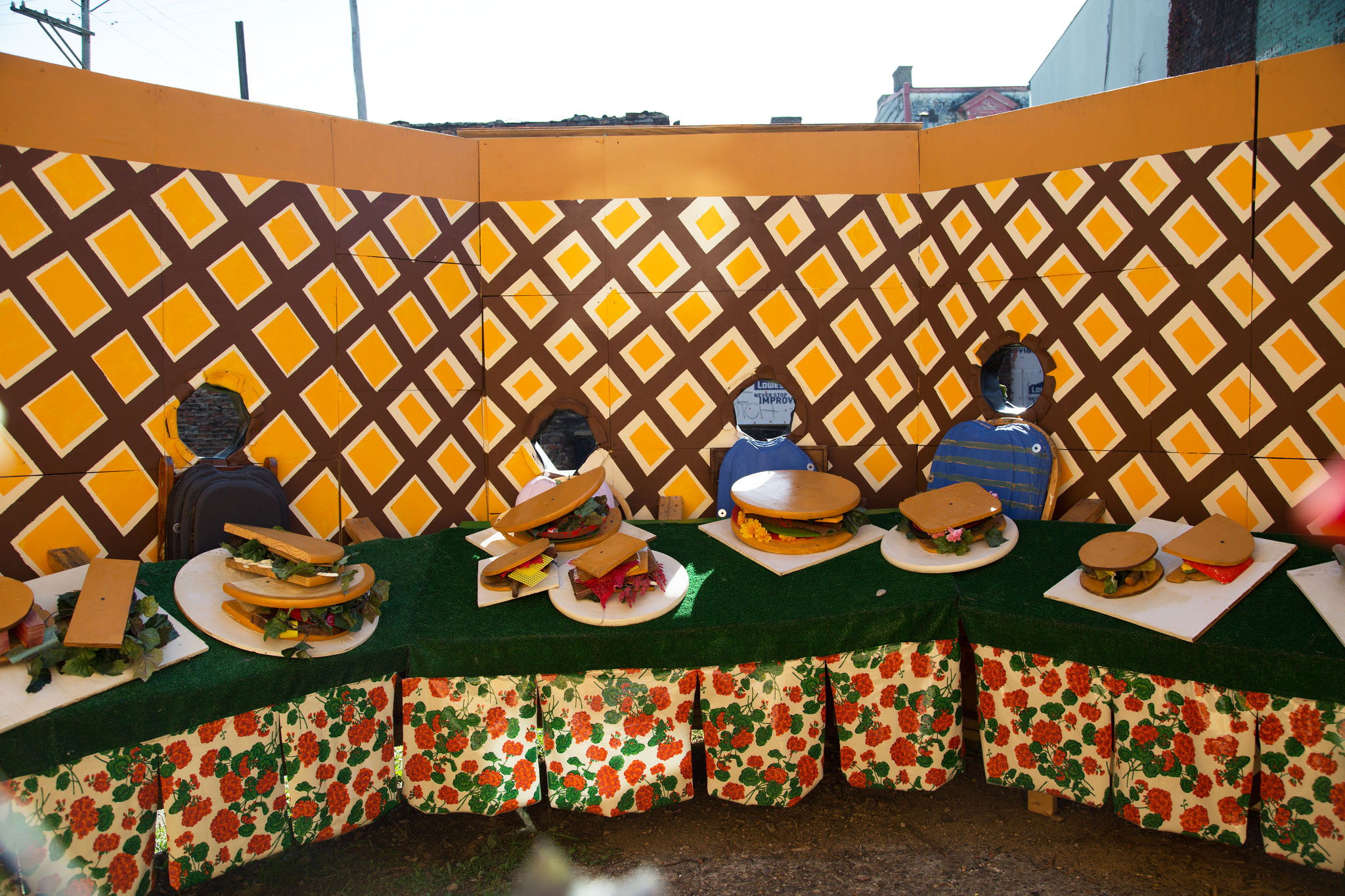 Portholes in the sides of the sandwich invite visitors to become a part of the attraction. Photo credit: Ivette Spradlin
