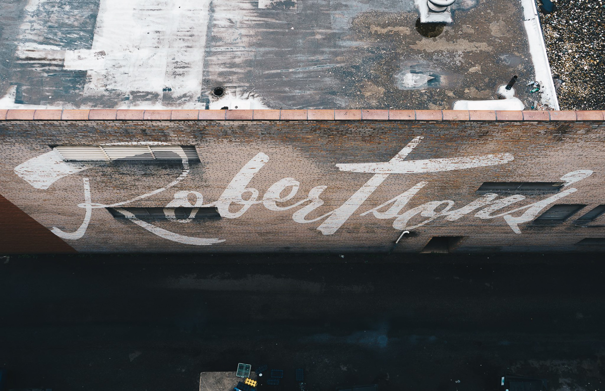 Robertson’s No. 1 Founded in 1904 in the 100 block of South Michigan Street, Robertson’s was a popular department store in downtown South Bend. This photograph captures a current-day overhead view of a vintage promotional mural.
