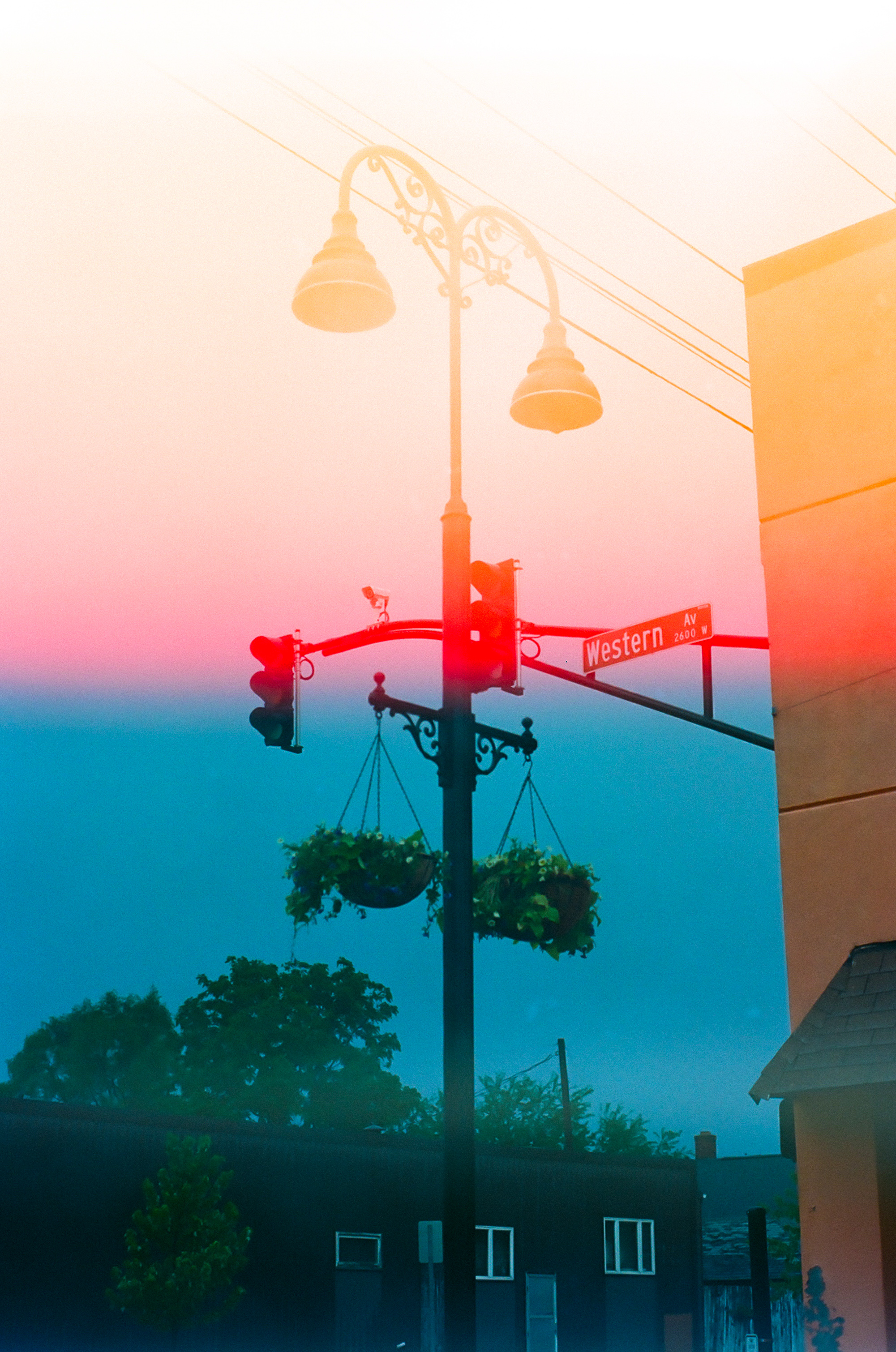South Bend on Purpose No. 1 The corner of Kaley Street and Western Avenue captured on film; a light leak in the camera creates a natural gradient effect. This photograph became the foundation of our brand South Bend on Purpose .