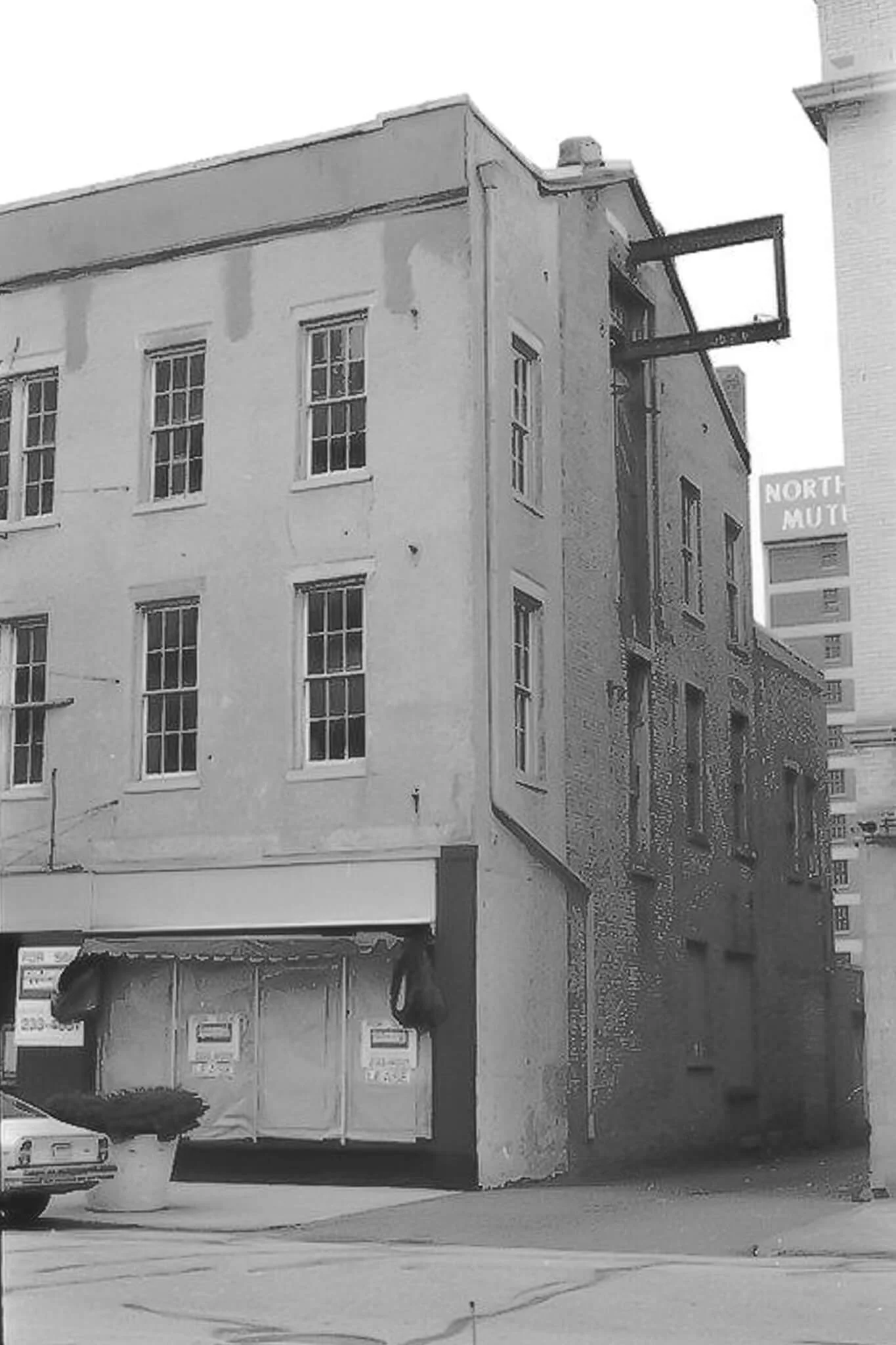 A large 3rd-floor barn door used to hoist machinery when the space that is now LaSalle Kitchen and Tavern was an electric motor manufacturer.