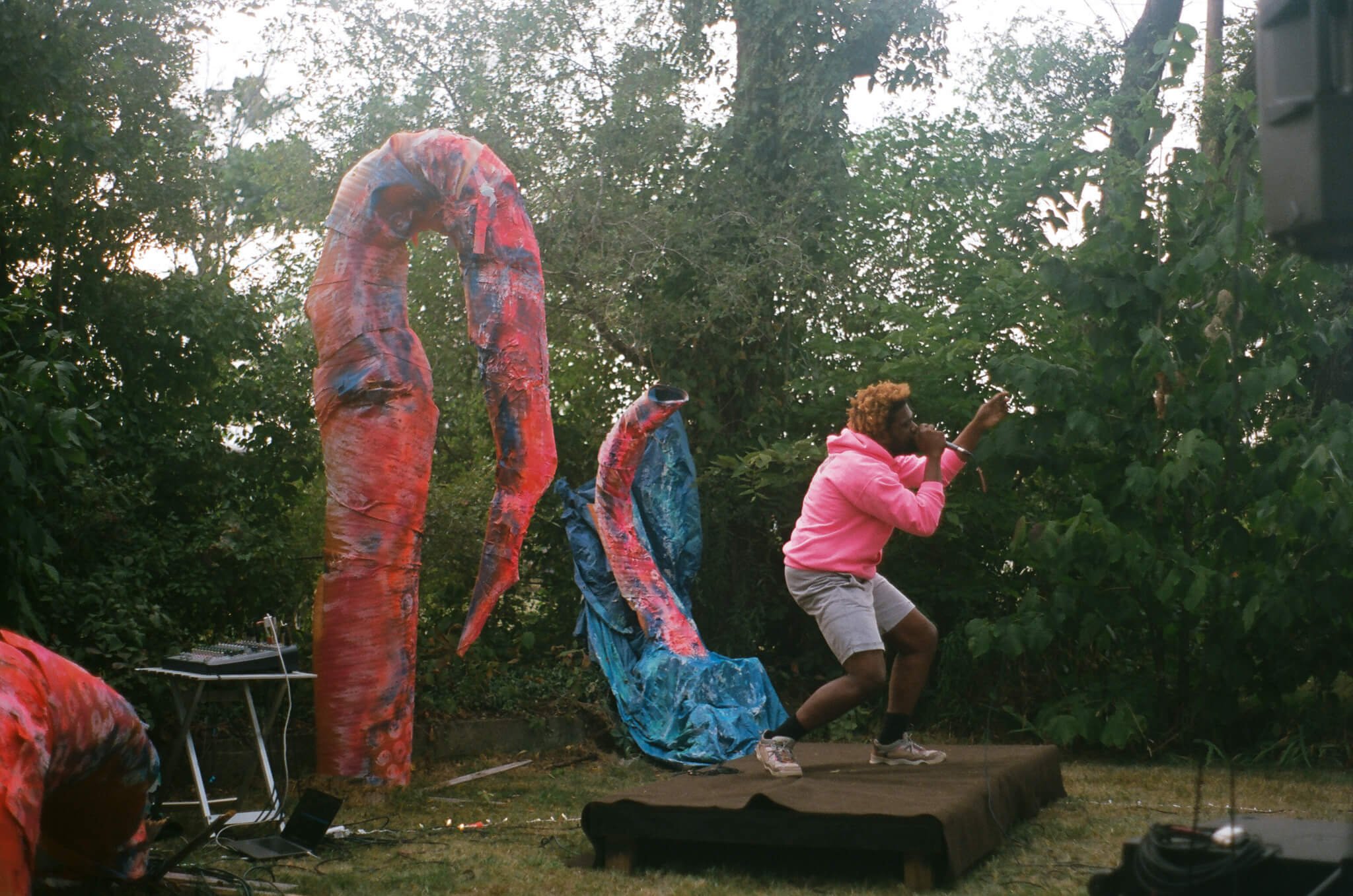 HEYZEUS performs on the Shipwreck Stage built by Lauren Steinhofer .