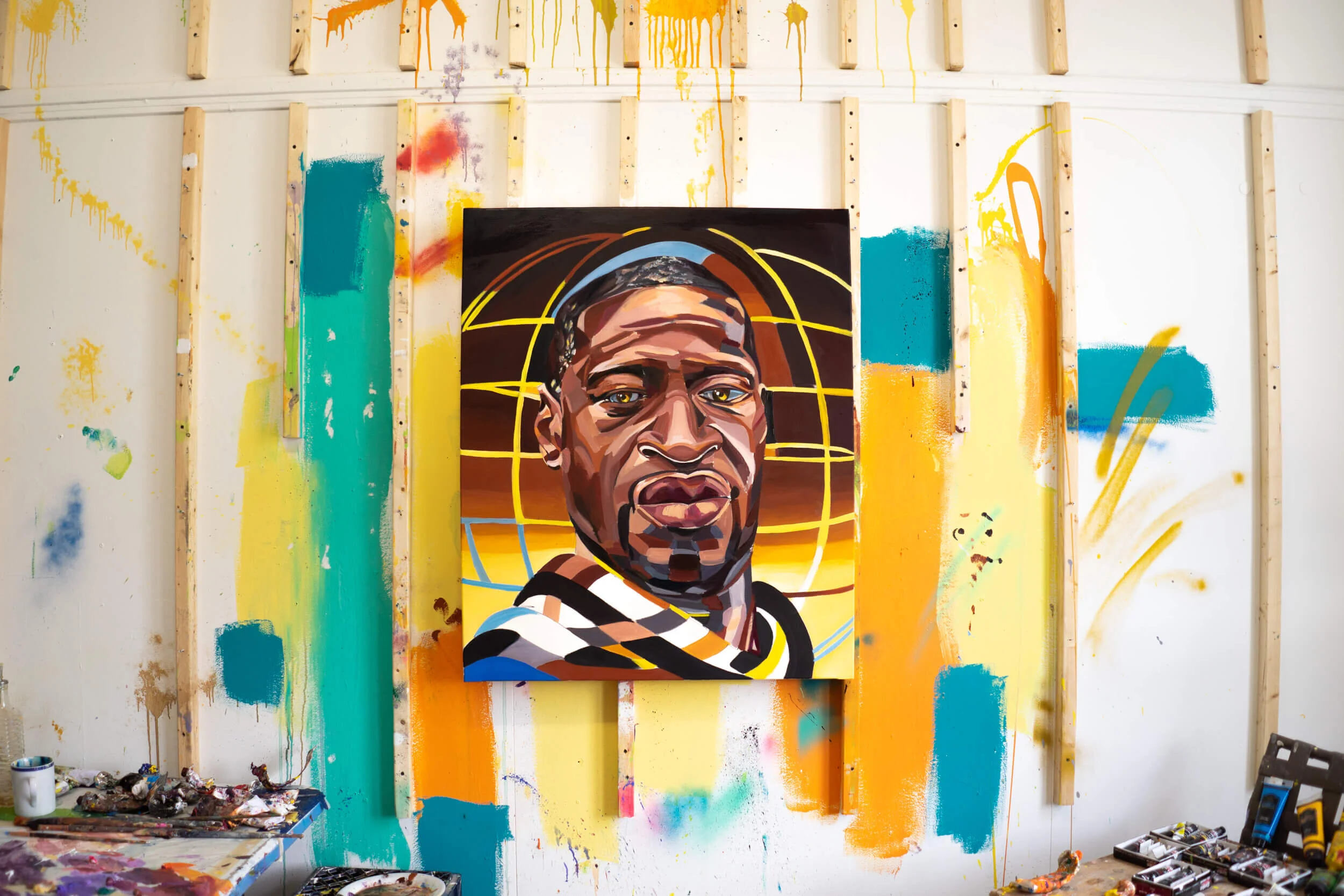A Painting of George Floyd to Benefit Black Lives Matter South Bend