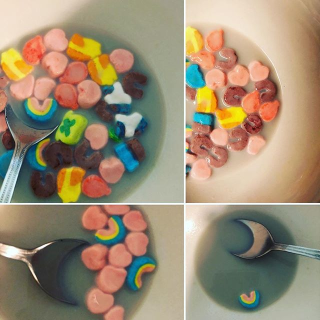 @duhdumps eating #luckycharms like a true psychopath #bluemilk