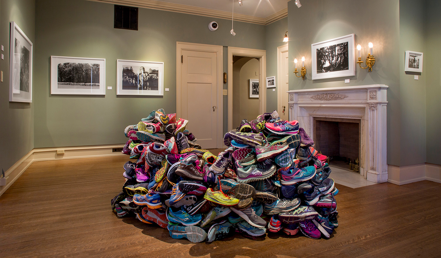Covered Ground, (Two Hundred and Fourteen Running Shoes). 2017 All In: Shorewood Girls Cross Country at Charles Allis Art Museum.