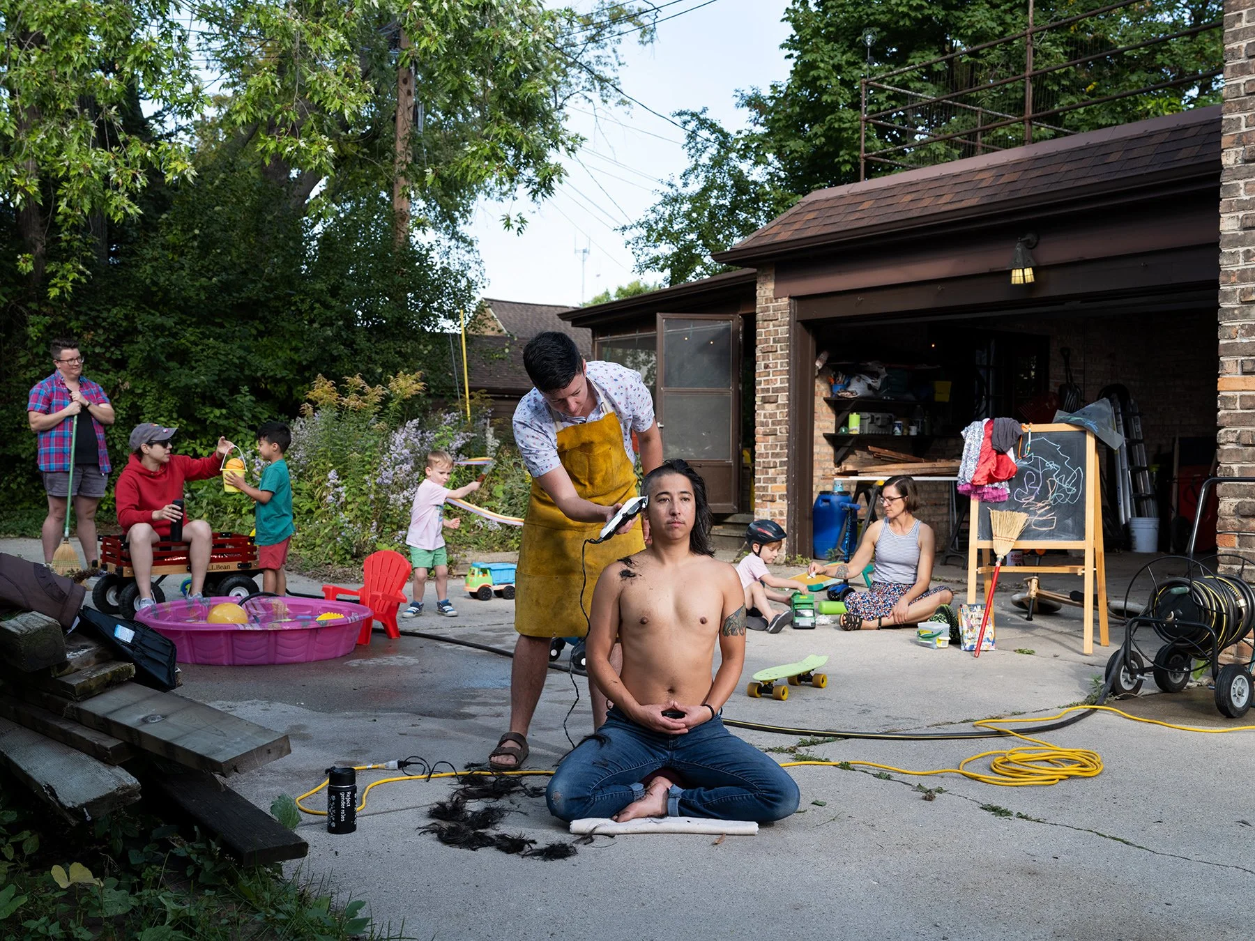  Eli asked Luc to cut their hair, an act that cemented their shared trans masculinity and helped Eli cross a threshold into deeper Soto Zen practice. The recent dissolution of Eli and Jane’s 19-year partnership hung thick in the air. They both leaned
