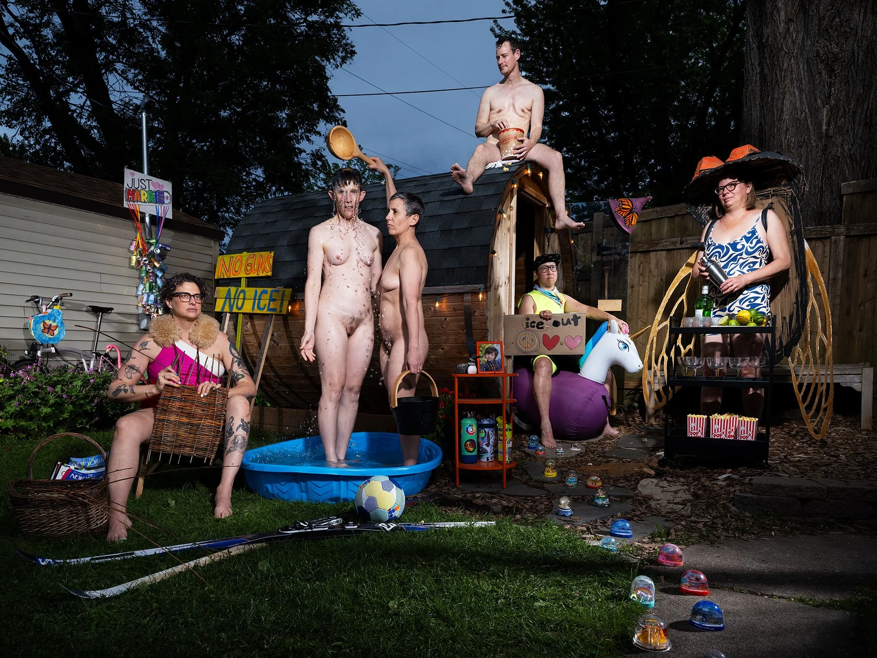  Sauna Sessions  We fell in love with saunas together. It began at 612 Sauna Cooperative, then a kit we built in the basement of our first house with a Bob Ross mountain scene on the wall, then the barrel we put in the backyard, assembled with my par