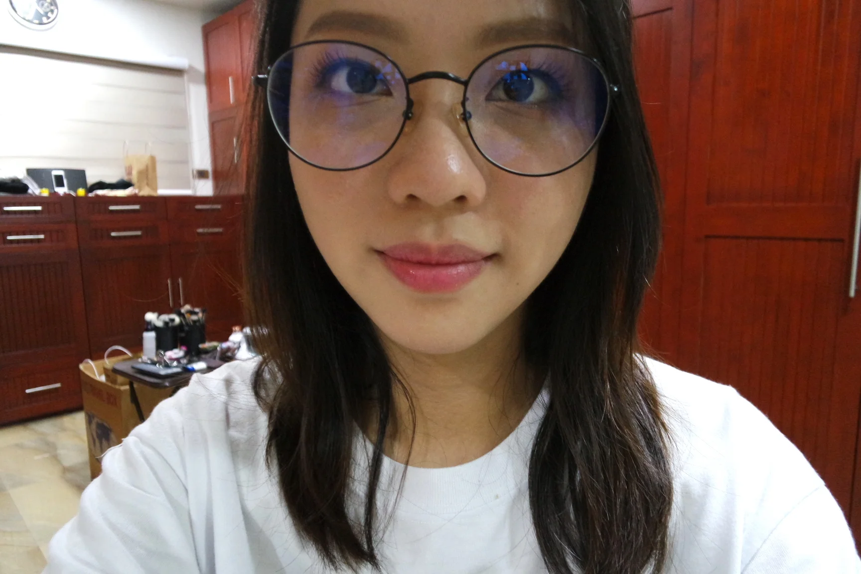 April Skin Magic Oil Tint in Scarlet 101 dried / after drinks or eating. Sorry for my wonky eye.