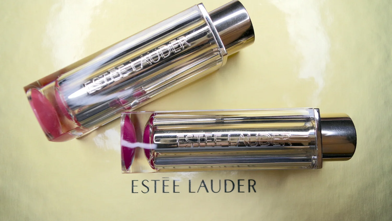 Estee Lauder Pure Color Love Lipstick 260 Sky High and 400 Rebel Glam