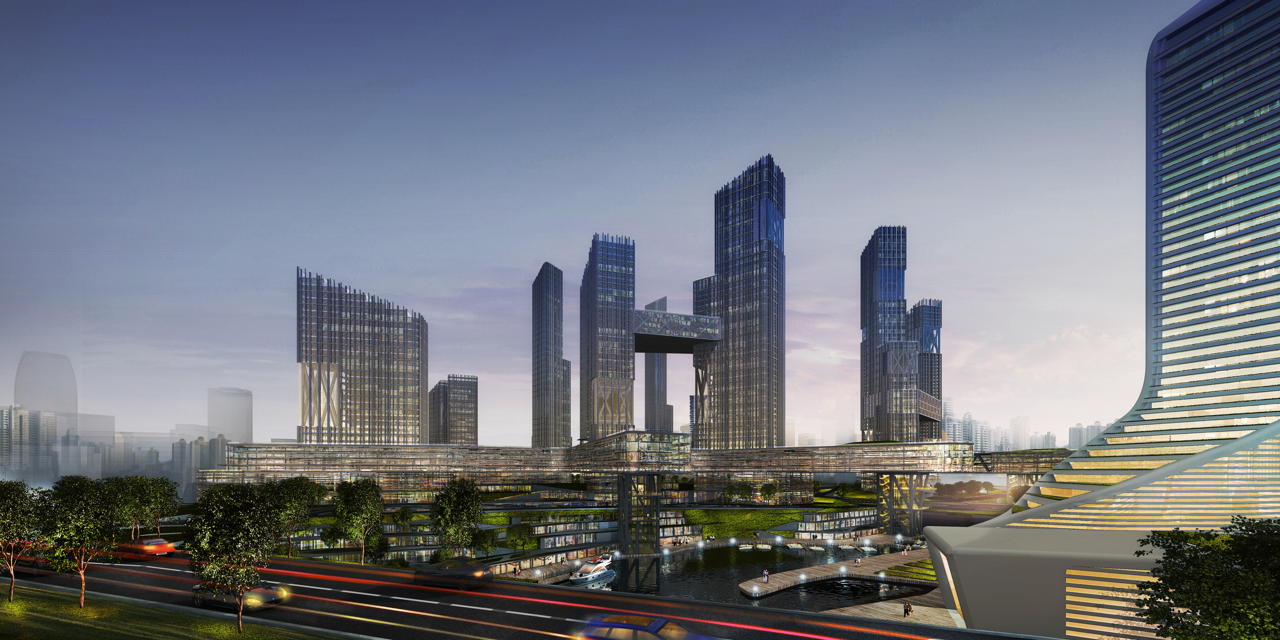 Luxe Boulevard Intersection, Masterplan, Chengdu, China