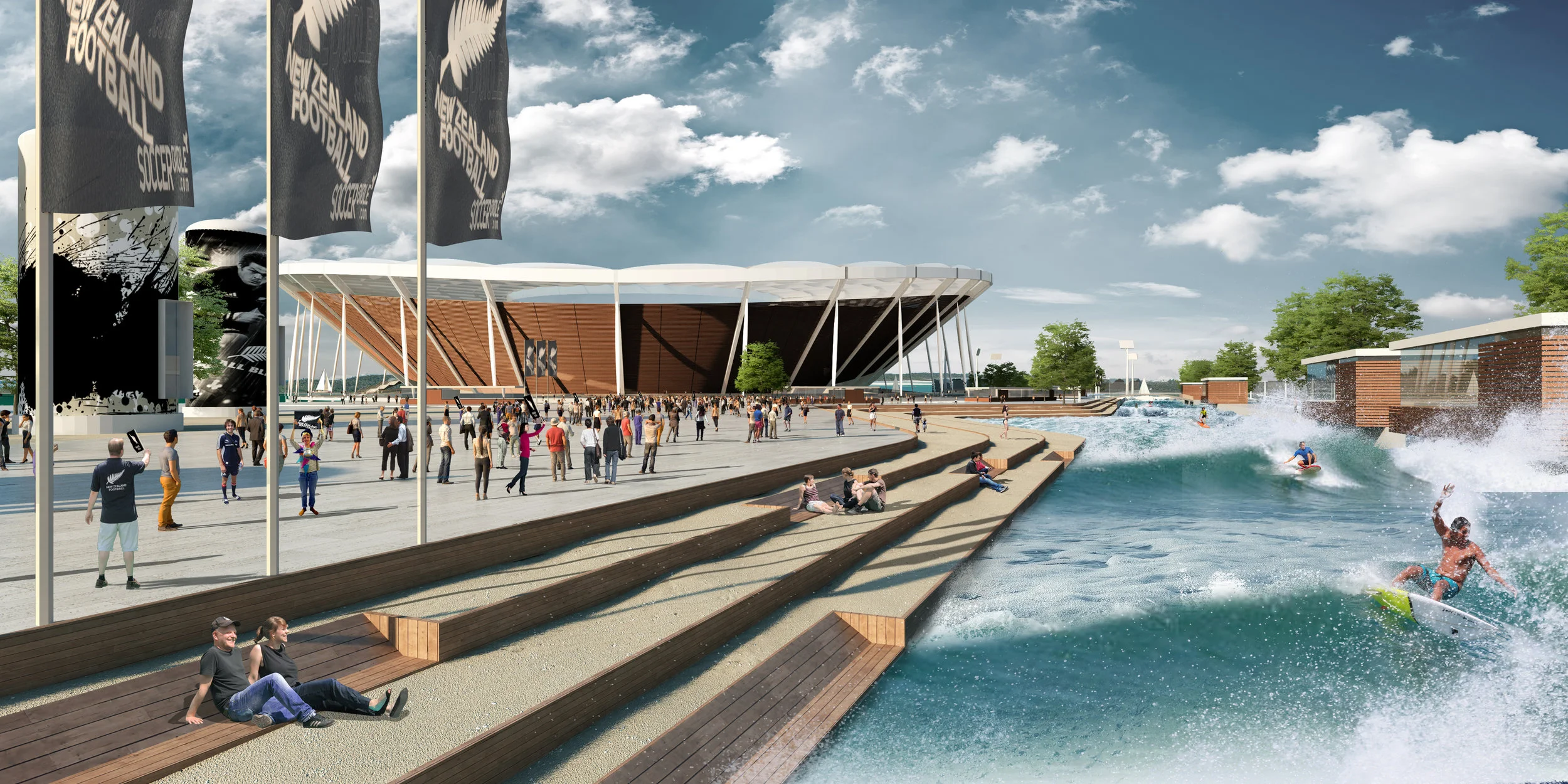 Waterfront Stadium at Auckland's Wynyard Point