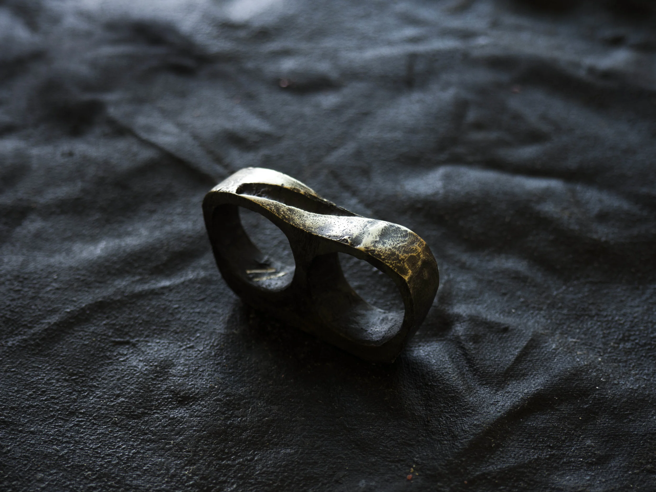 Void White Bronze Double Ring