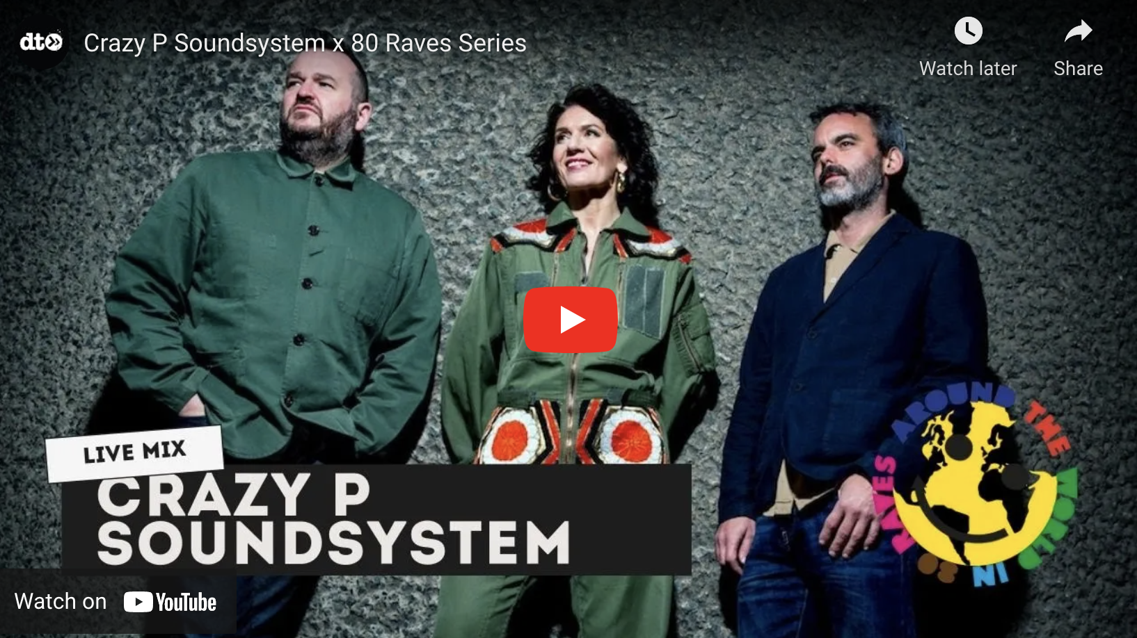 Data Transmission Streams Crazy P Sound System in Support of Around The World in 80 Raves