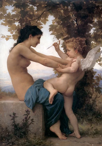 'Jeune fille se defendant contre lamour (1885)