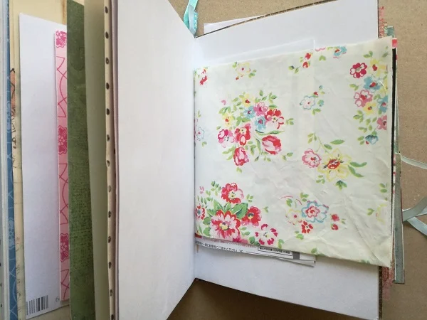 Part of a Cath Kidston plastic delivery bag. I taped the ends together and left the top ‘open’ to use as a pocket