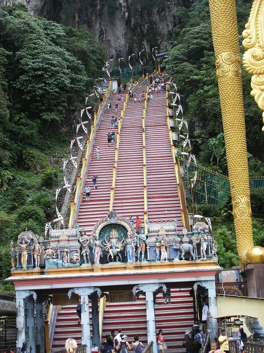 The 272 steps at Batu Caves